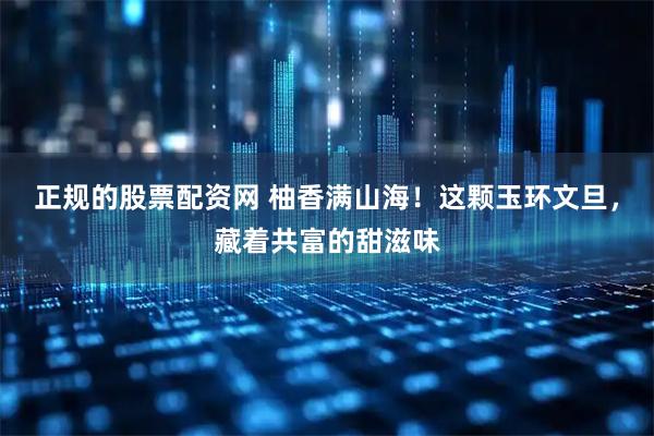 正规的股票配资网 柚香满山海！这颗玉环文旦，藏着共富的甜滋味